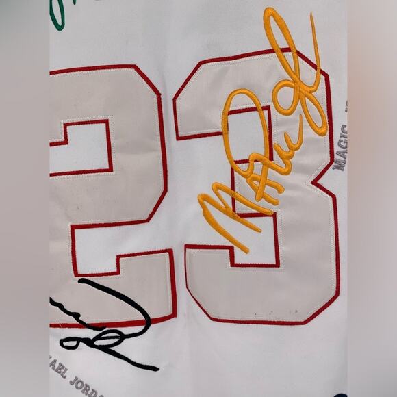 MVP National Basketball League White Red Signatures Jersey Size XXL - Picture 5 of 10